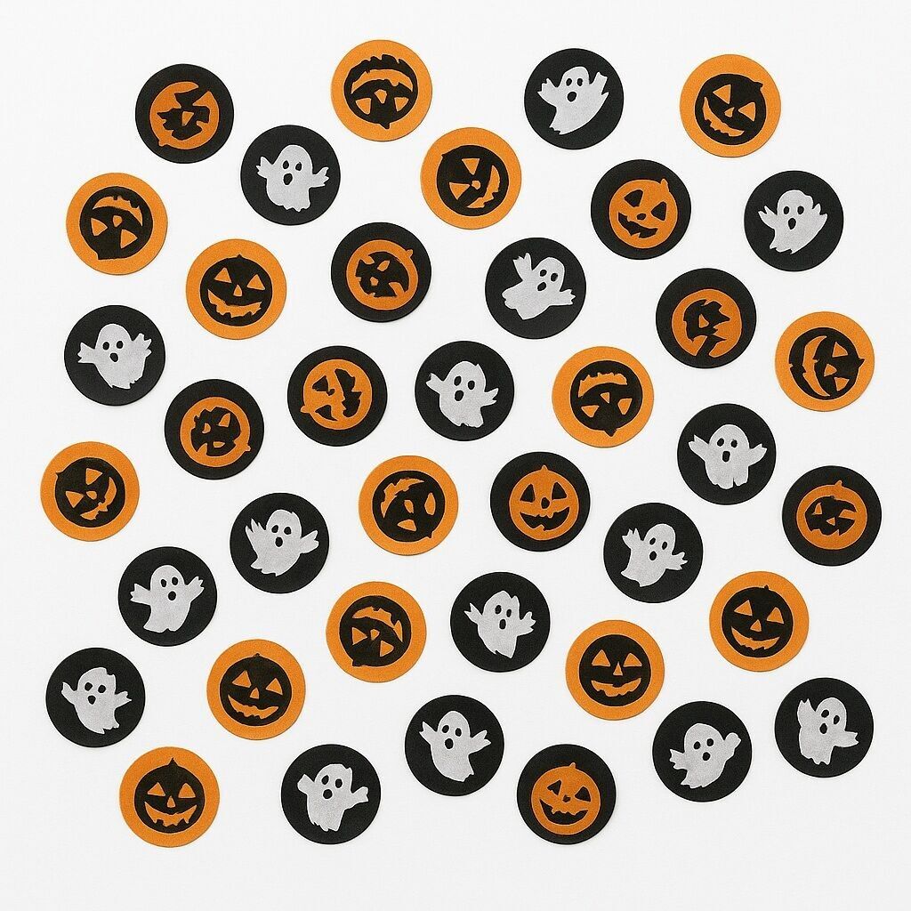 Pack of 300 Halloween Pumpkin and Ghost Paper Confetti for Table Decoration