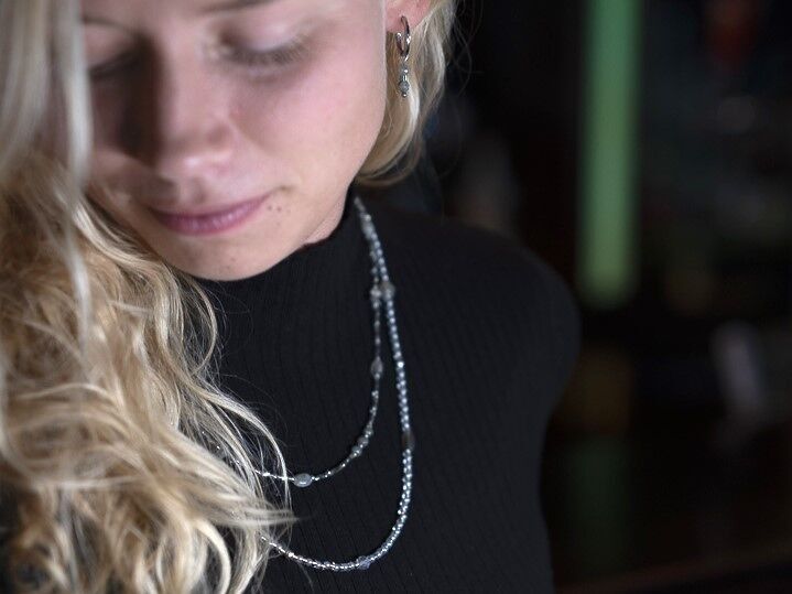 Collana Selina con labradorite, avventurina, acciaio inossidabile argento o oro