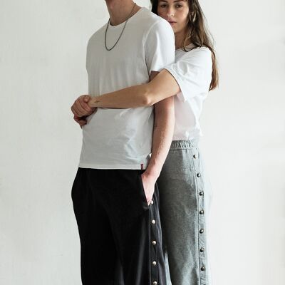 Unisex Track pants 'Gummi' of Black Organic Cotton, package of 3