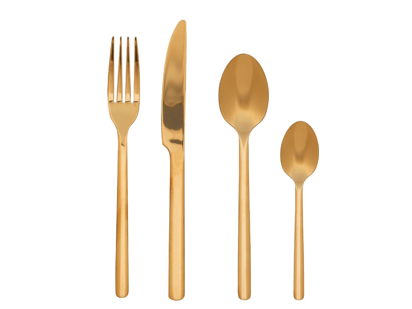 Aurum 24-piece cutlery set in polished gold stainless steel