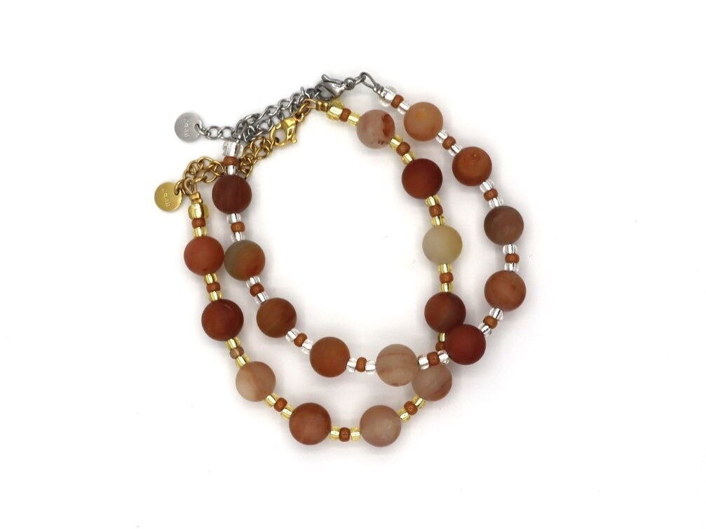 Bracciale Batu sunstone, acciaio inossidabile argento o oro