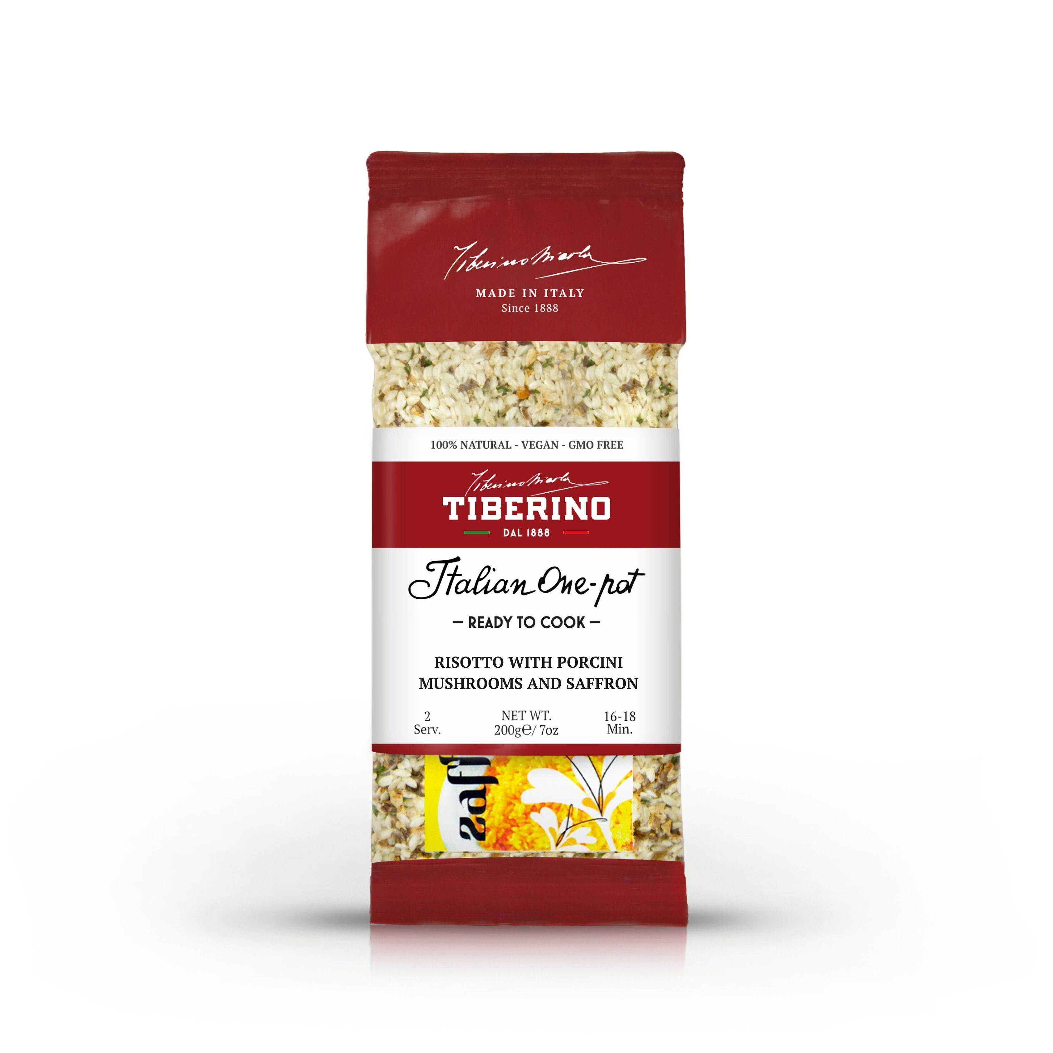 Risotto con funghi porcini e zafferano pronto da cuocere - 2 porzioni