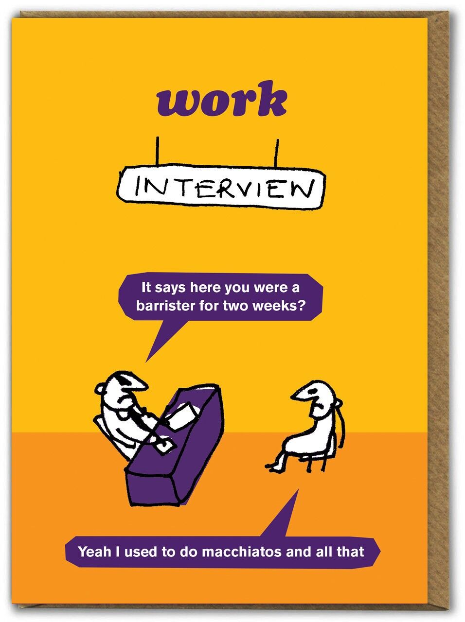 Divertente biglietto di auguri di compleanno - Avvocato intervistato da Modern Toss