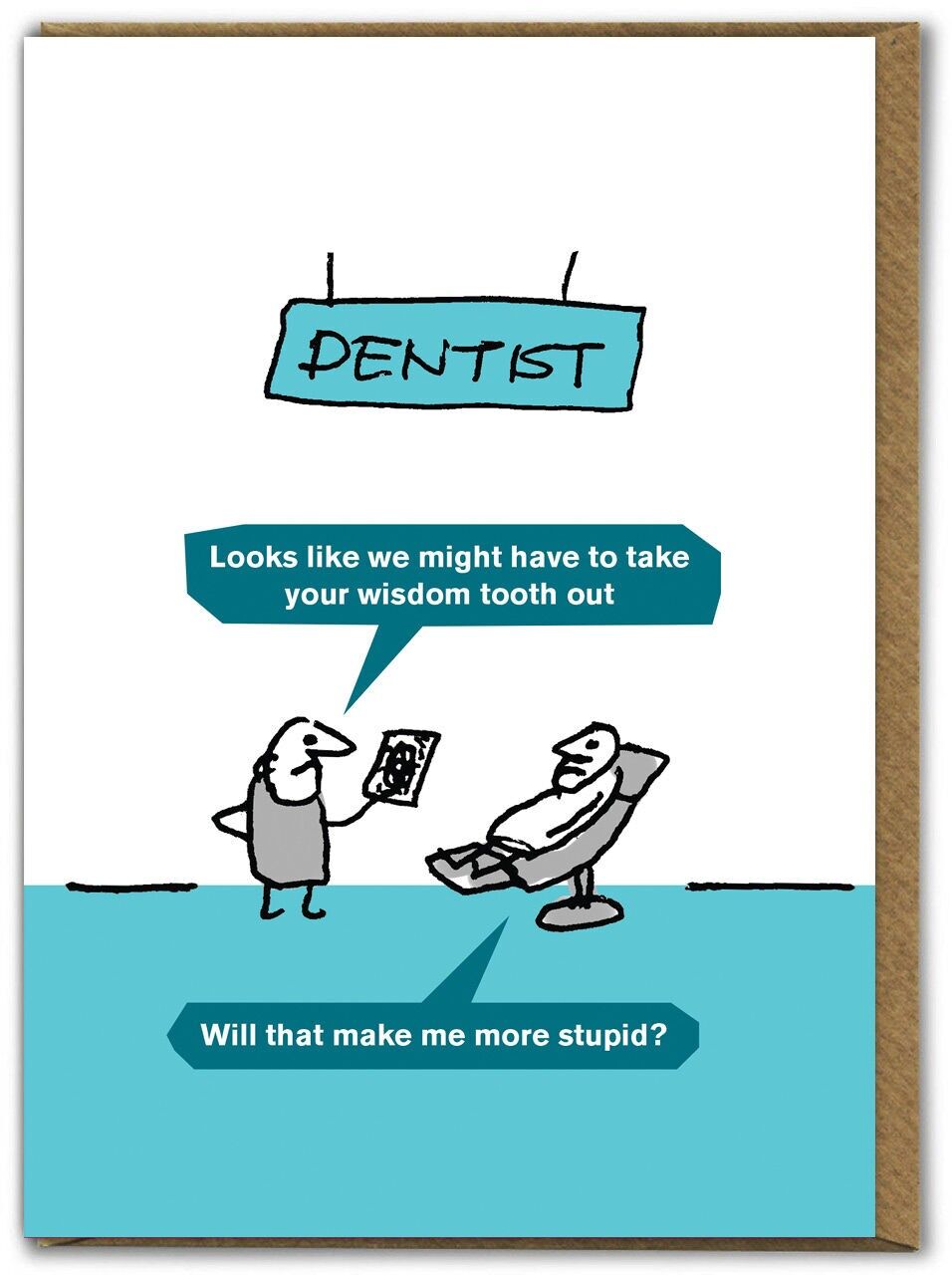 Divertente biglietto di auguri di compleanno - Dente del giudizio del dentista di Modern Toss