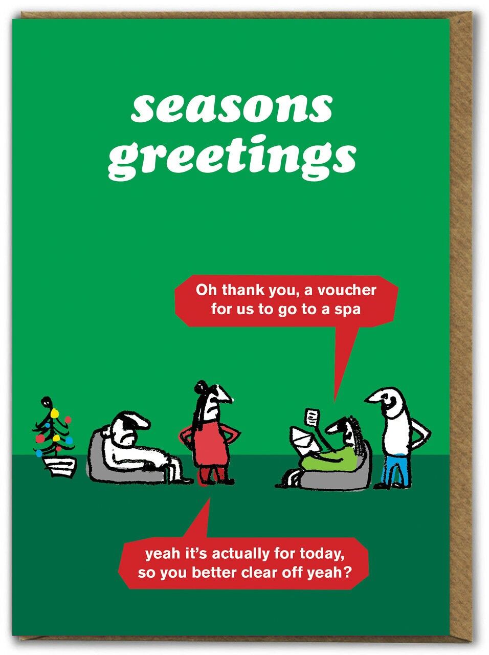 Divertente biglietto di Natale - Buono Spa di Modern Toss