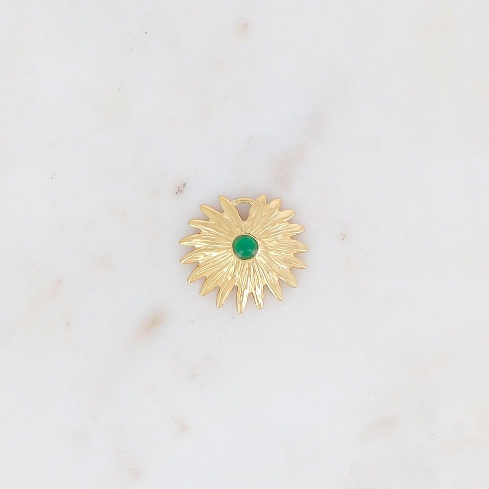 Leaf pendants with natural stone pearl