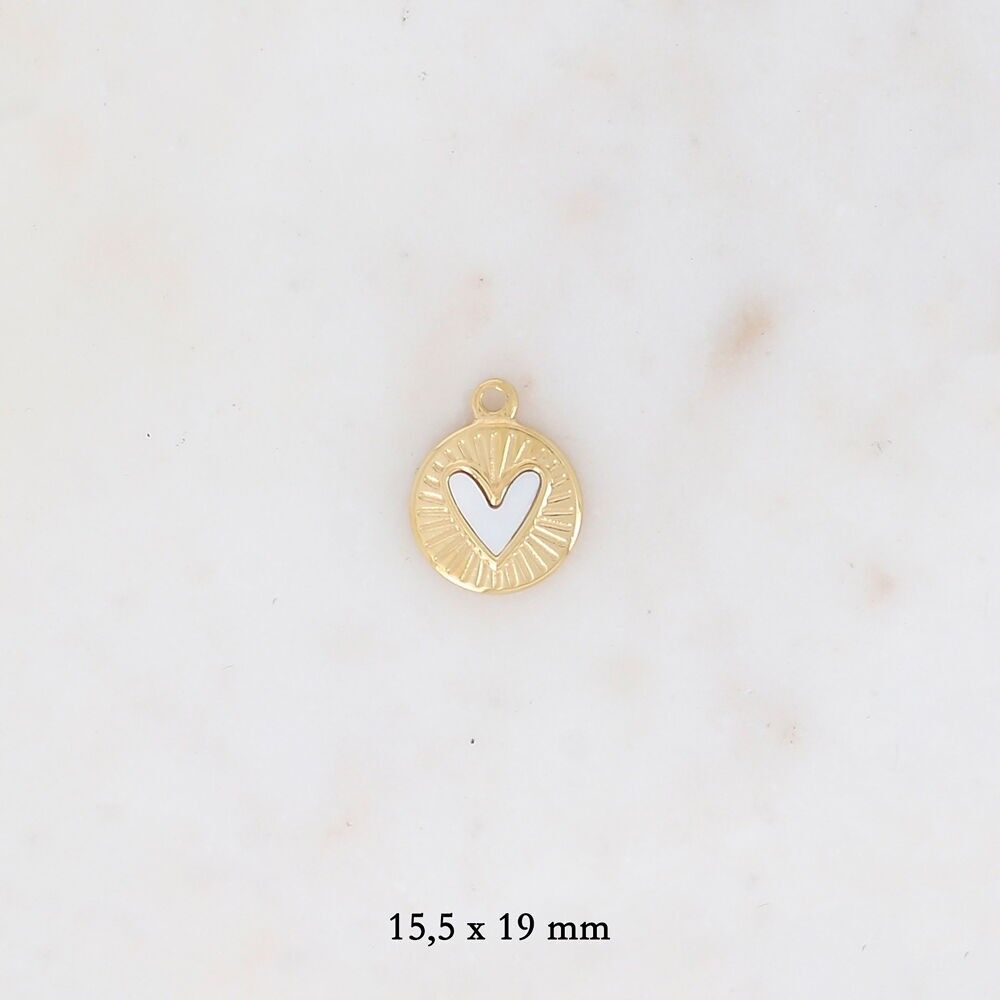 Round pendants with mother-of-pearl heart - LNP1034