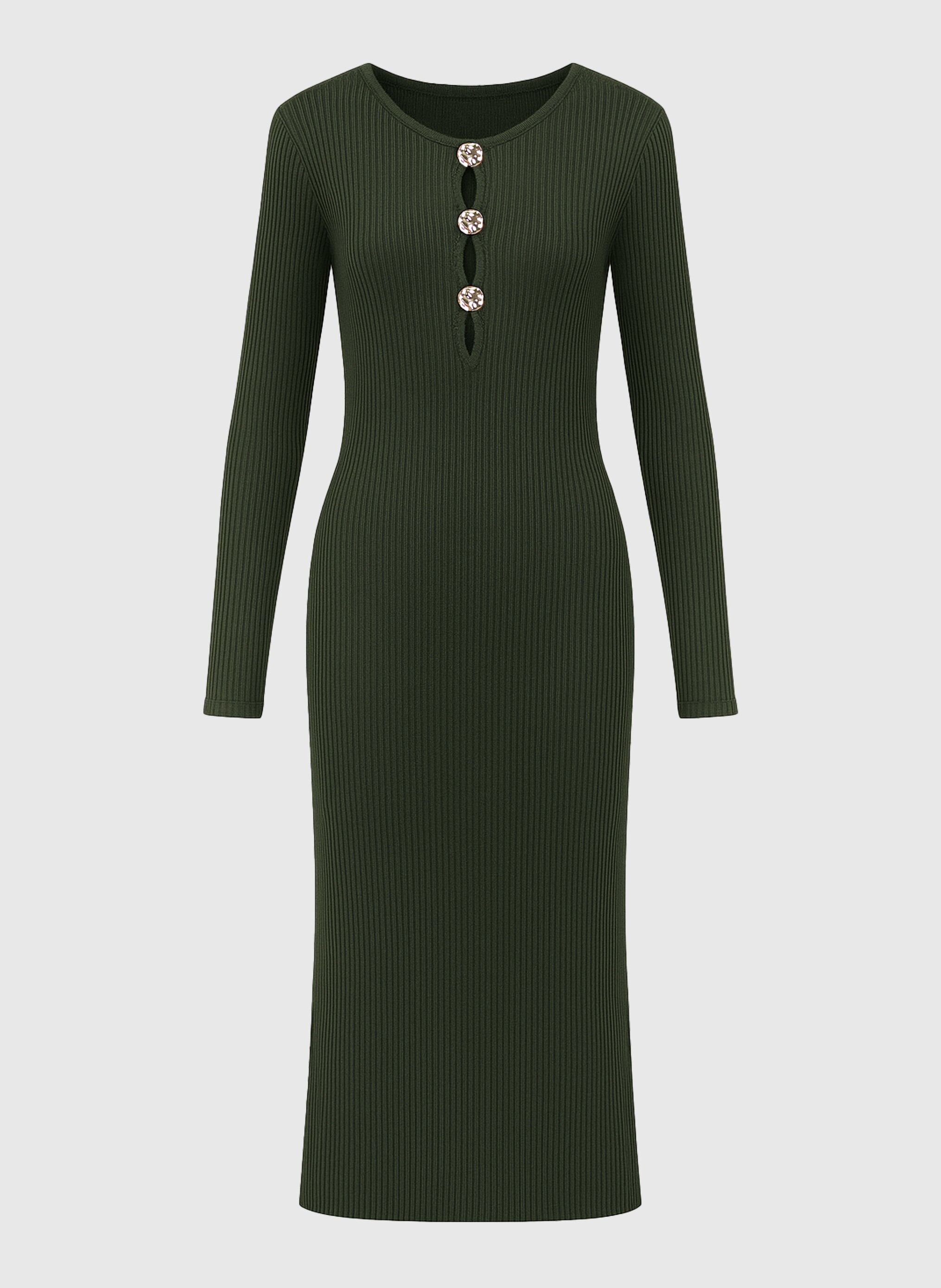 LANGES khakifarbenes Kleid NADIA