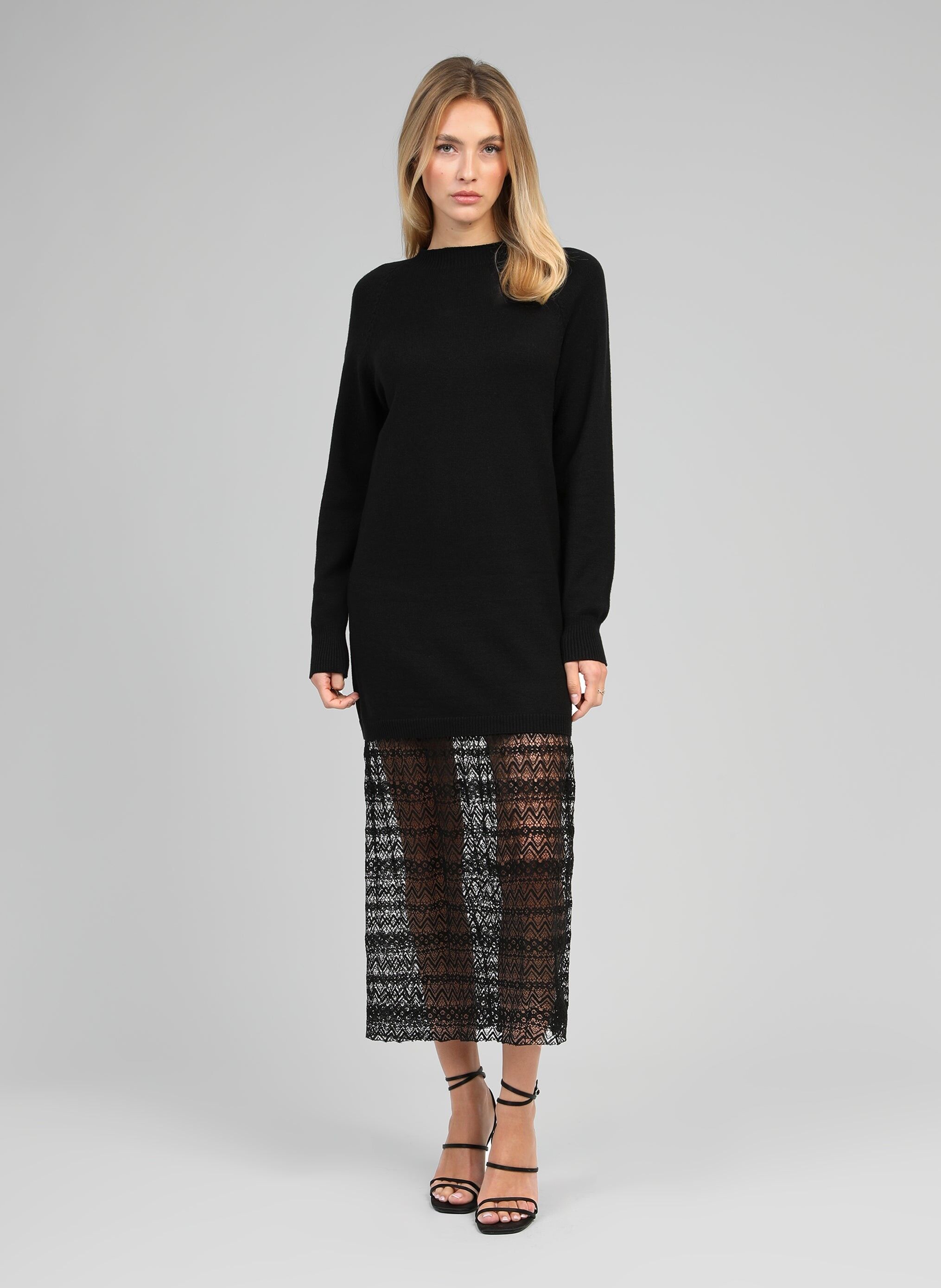 NAKINI LANGES KLEID schwarz