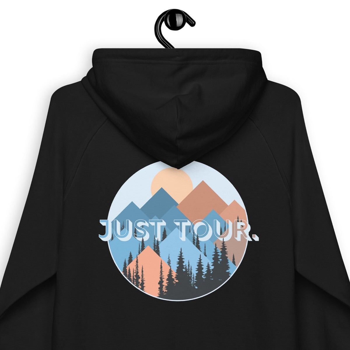 Sólo gira.Sudadera con capucha raglán de algodón orgánico Seeker