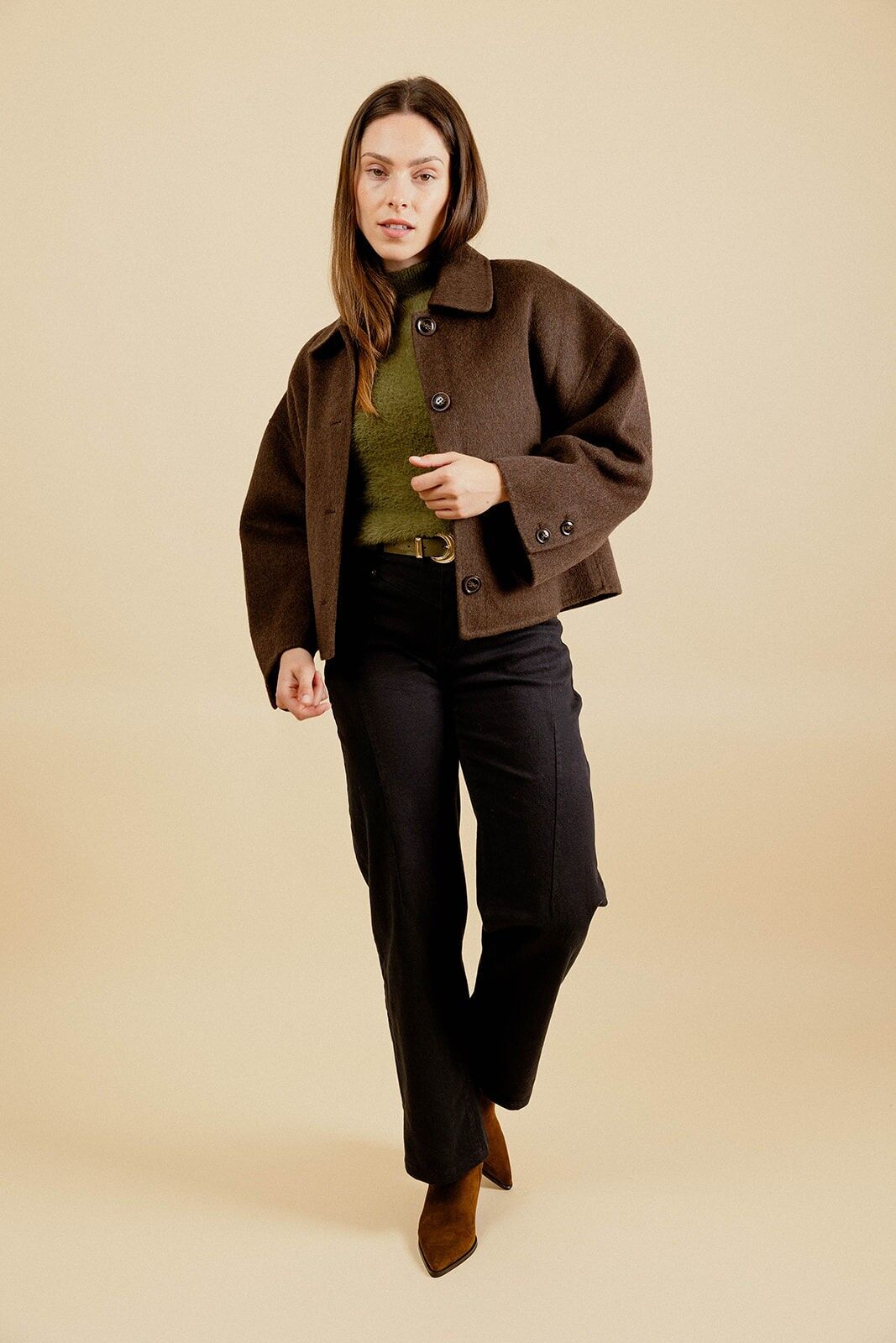 EMY Kurzer Wollmantel mit Hemdkragen