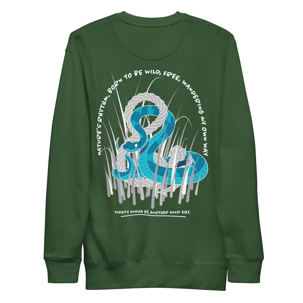 Felpa in misto cotone con scritta "Snake Another Good Day"