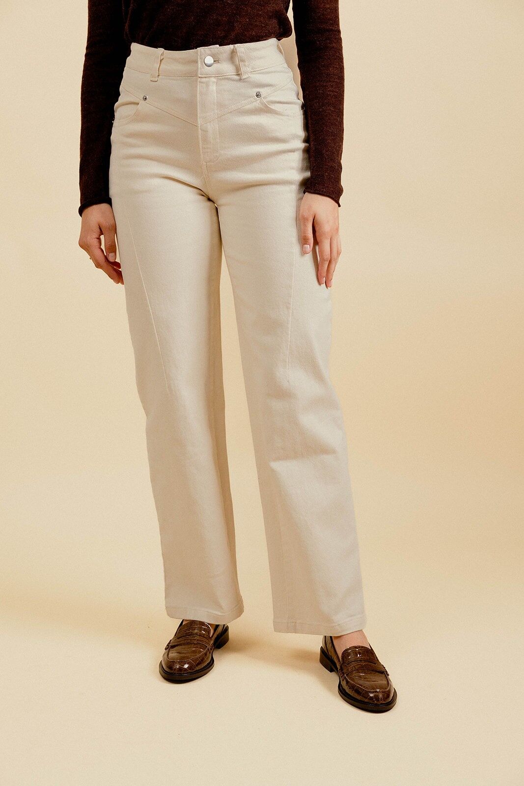 MALAURY Doppellagige Mom-Fit-Jeans