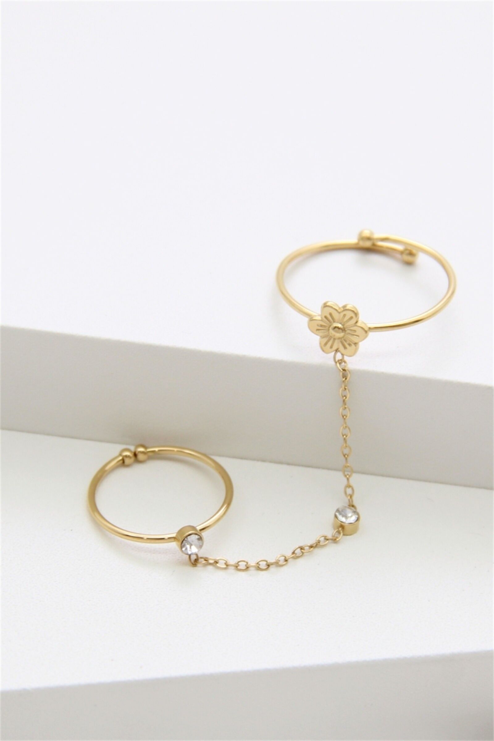 Edelstahl Blumenring, Doppelkettenring