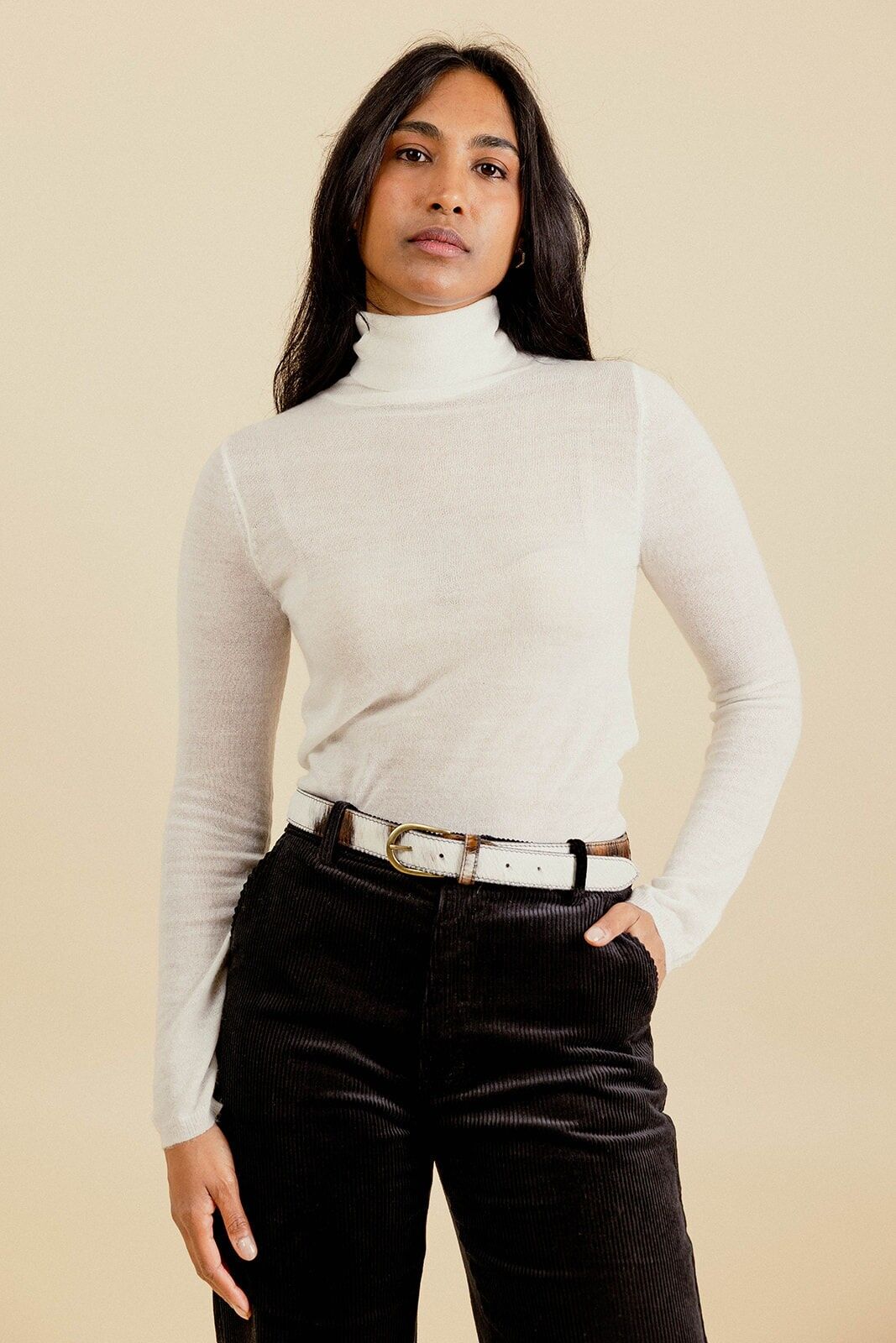 ANATHEE Fine knit undershirt with a turtleneck.