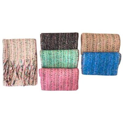 Bufanda Lana para Mujer con Flecos Multicolores