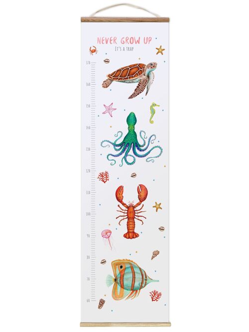 Kids Growth chart sea animals coral