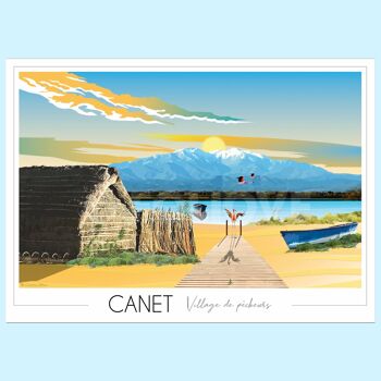 Affiche Canet en Roussillon - Etang 30x42cm • Travel Poster 2