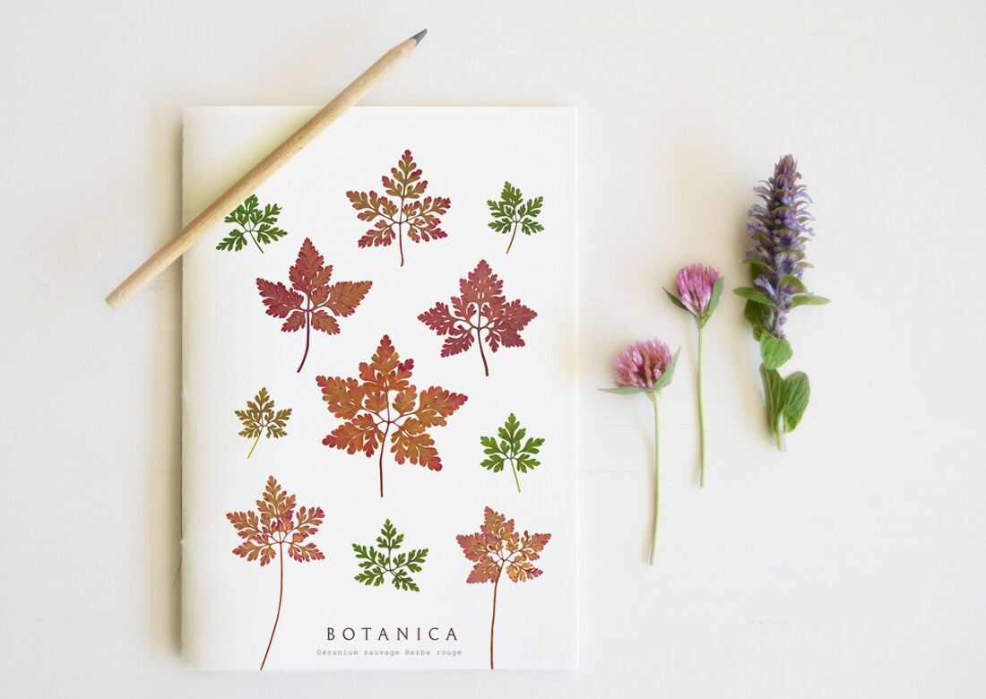 Autumn/Winter "Wild Geranium" Handmade Notebook • Botanica Collection • A5