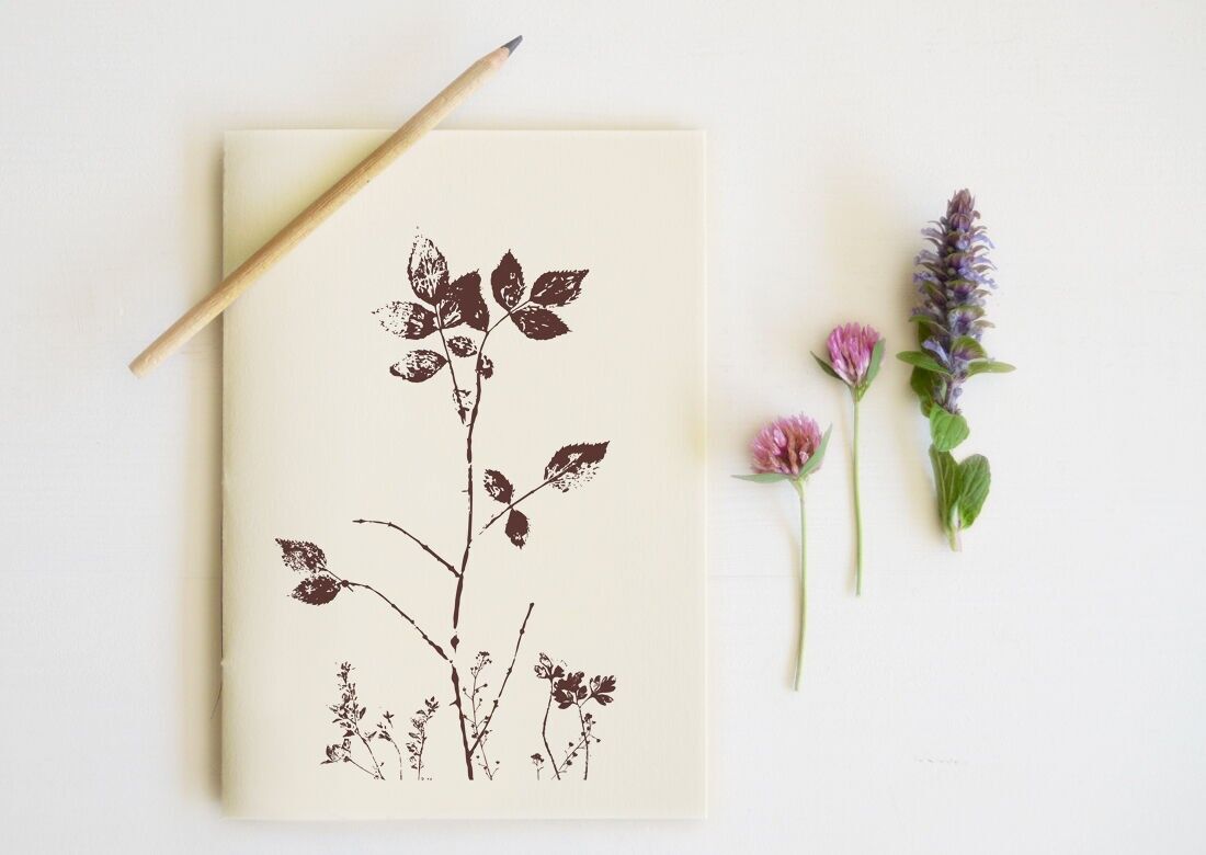 Handgefertigtes Notizbuch "Wild Rose" • Empreintes Kollektion • A5