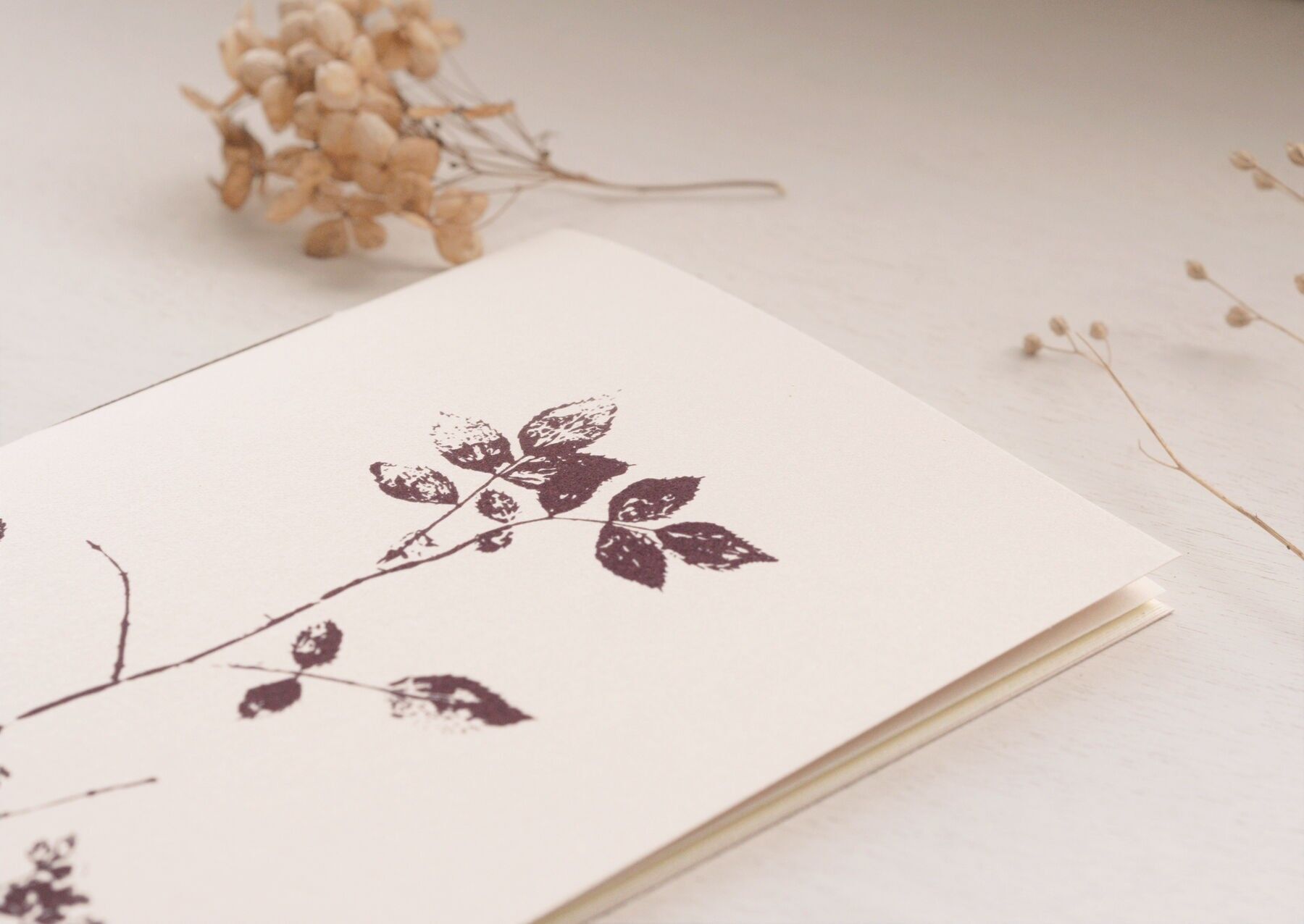 Carnet fait-main "Rosier sauvage" • collection Empreintes • A5