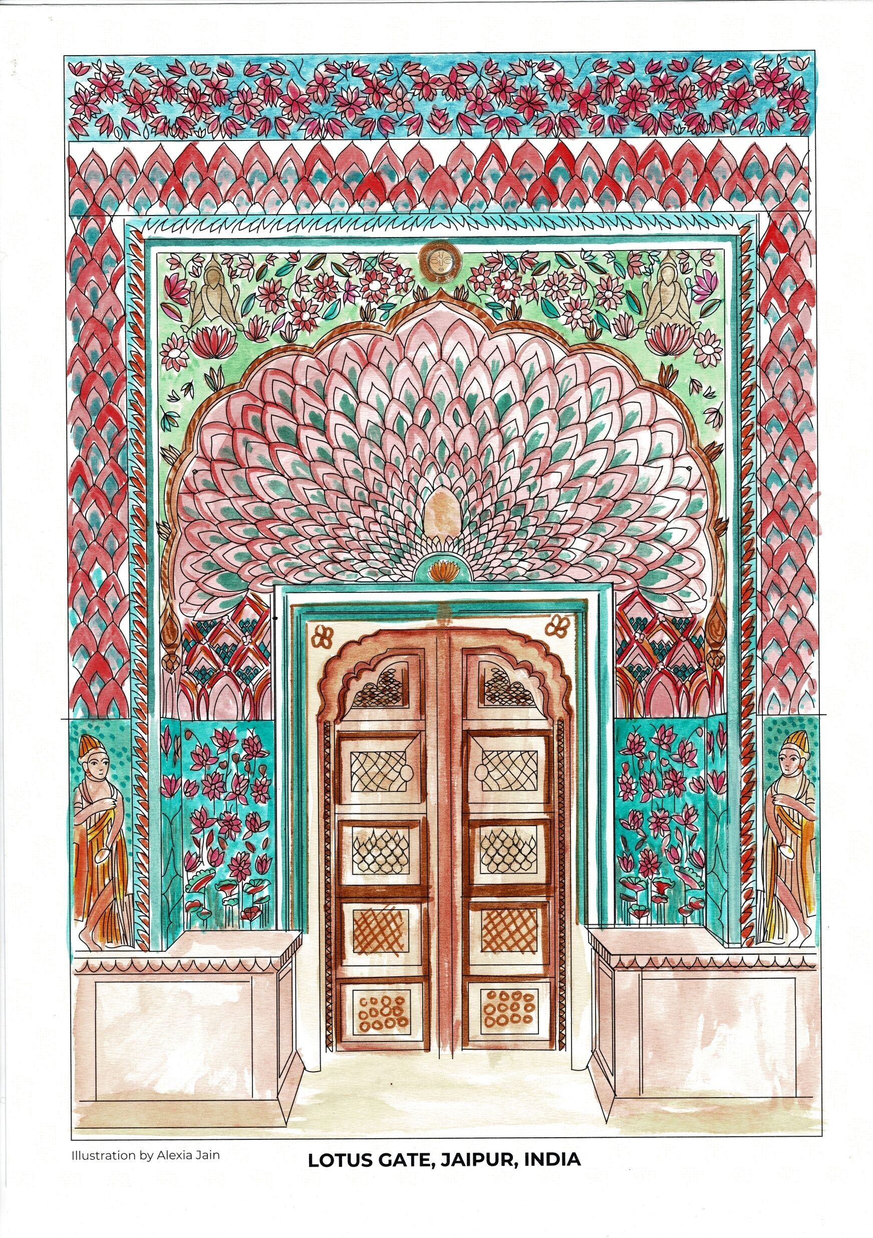 Poster A3 da dipingere – Jaipur “Lotus Gate”