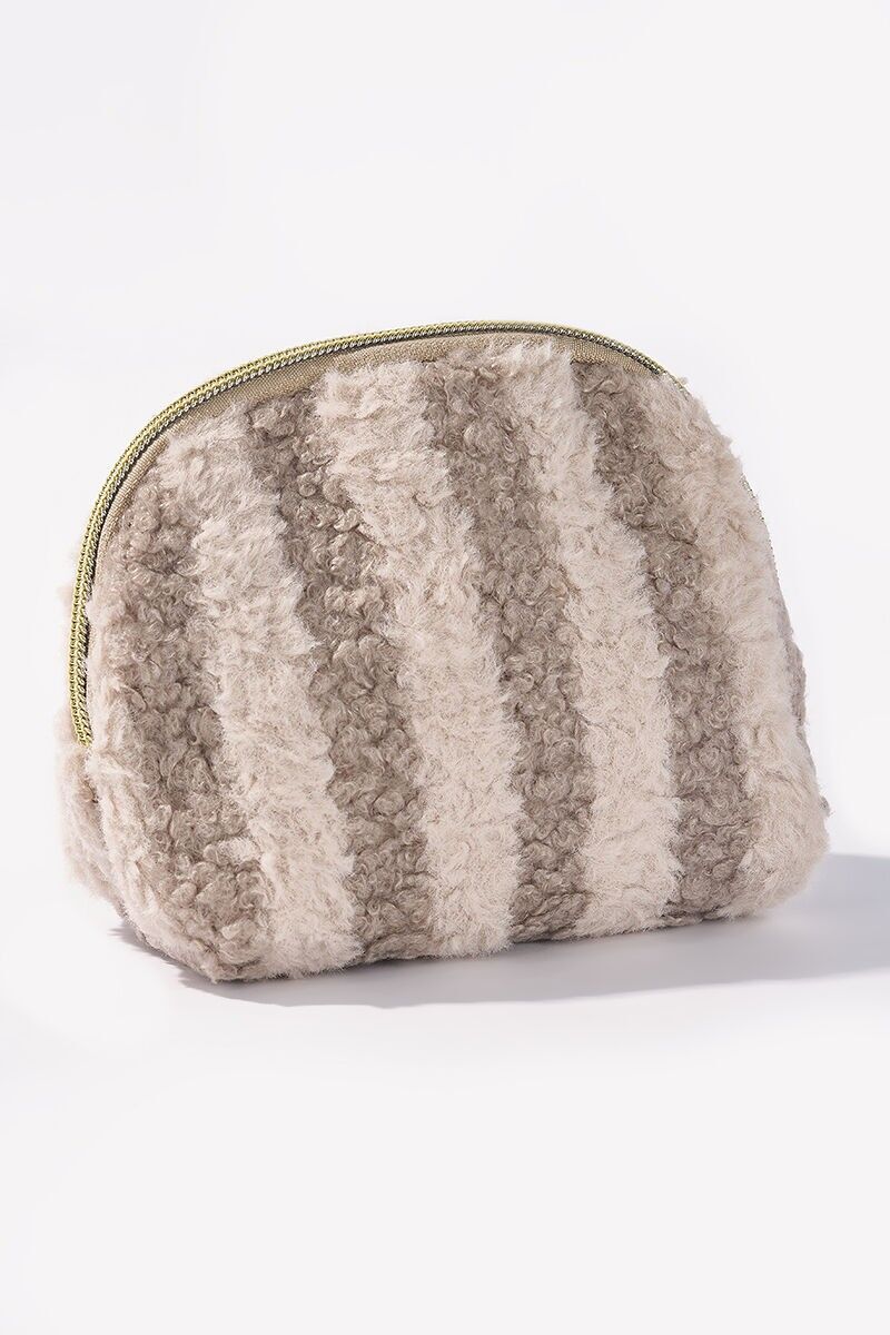 Teddy Rounded Stripe Makeup Bag CY233JH