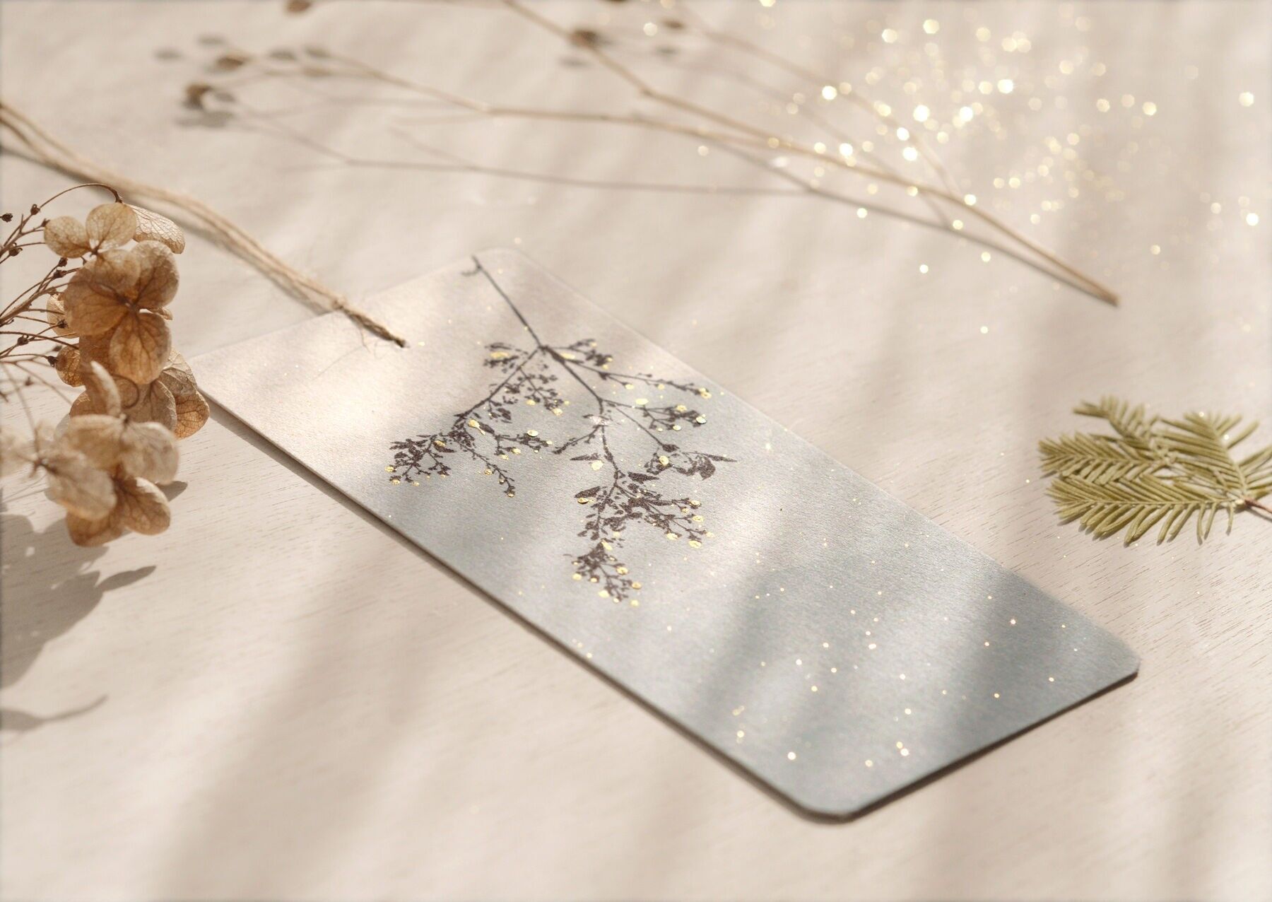 Marque-pages "Rive d'hiver" - aquarelle dorée faite-main • papeterie unique