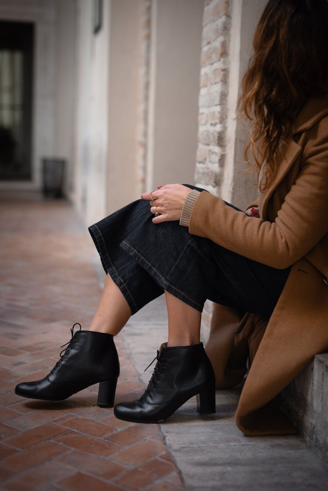 Lederstiefel mit Absatz (6cm) - Charlotte - Schwarz 35-42