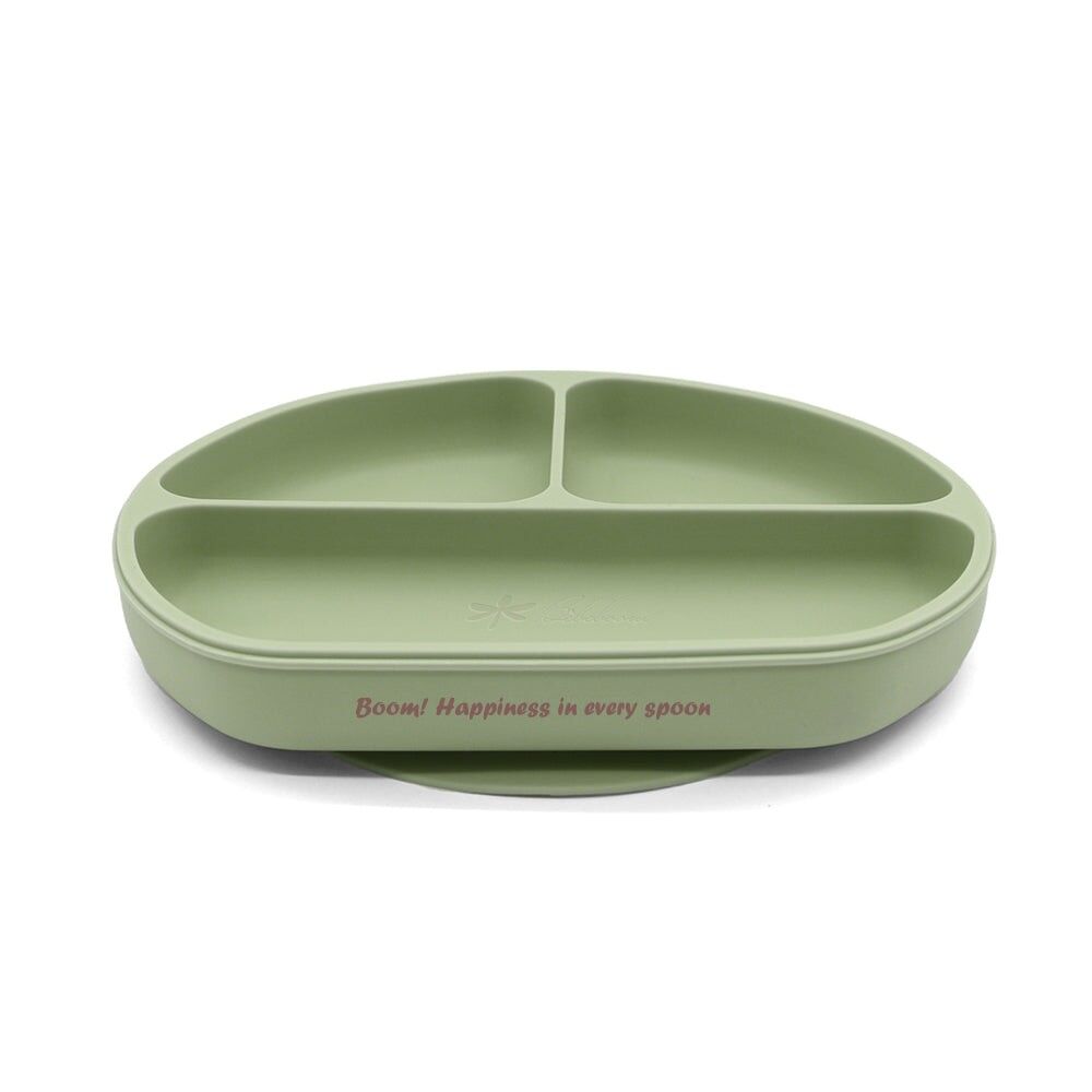 Silicone plate with 3-compartment divider