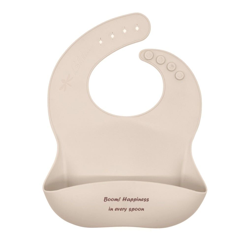 Silicone Weaning Bib "Boom!Happiness in every spoonful"
