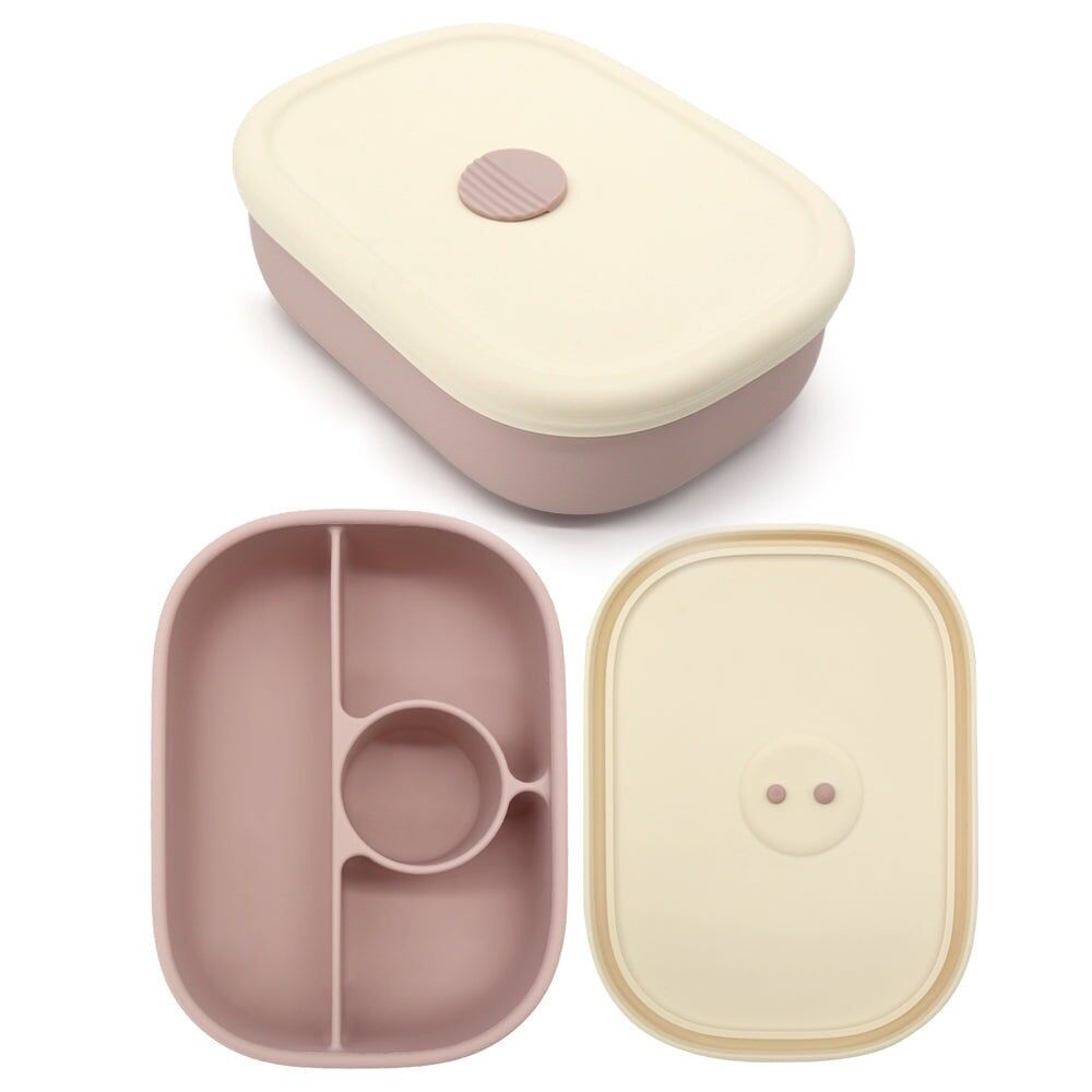 Silicone Lunch Box for Kids - 4-Compartment Container