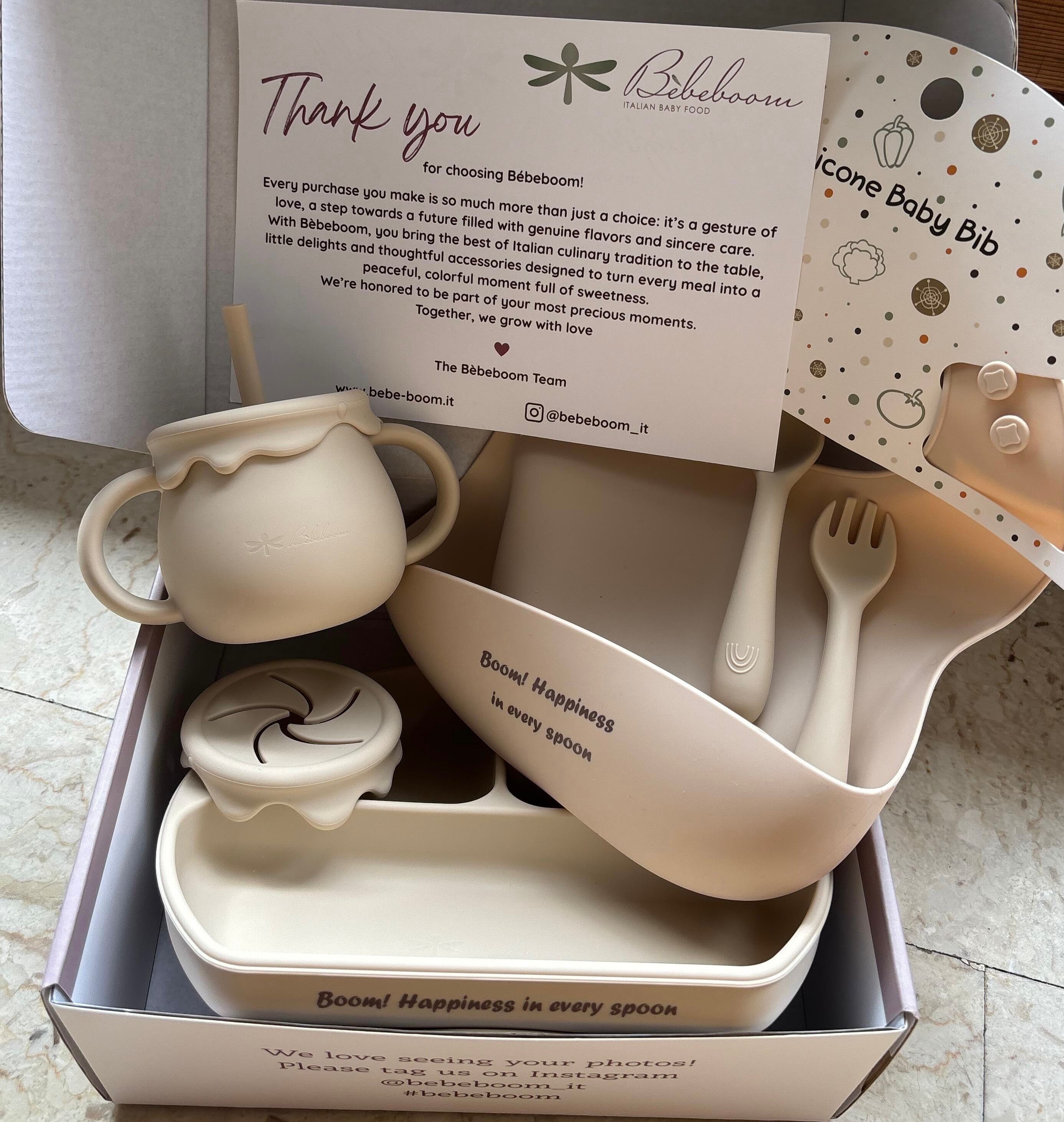 Ensemble complet d'aliments pour bébé en silicone Happy Boom Box