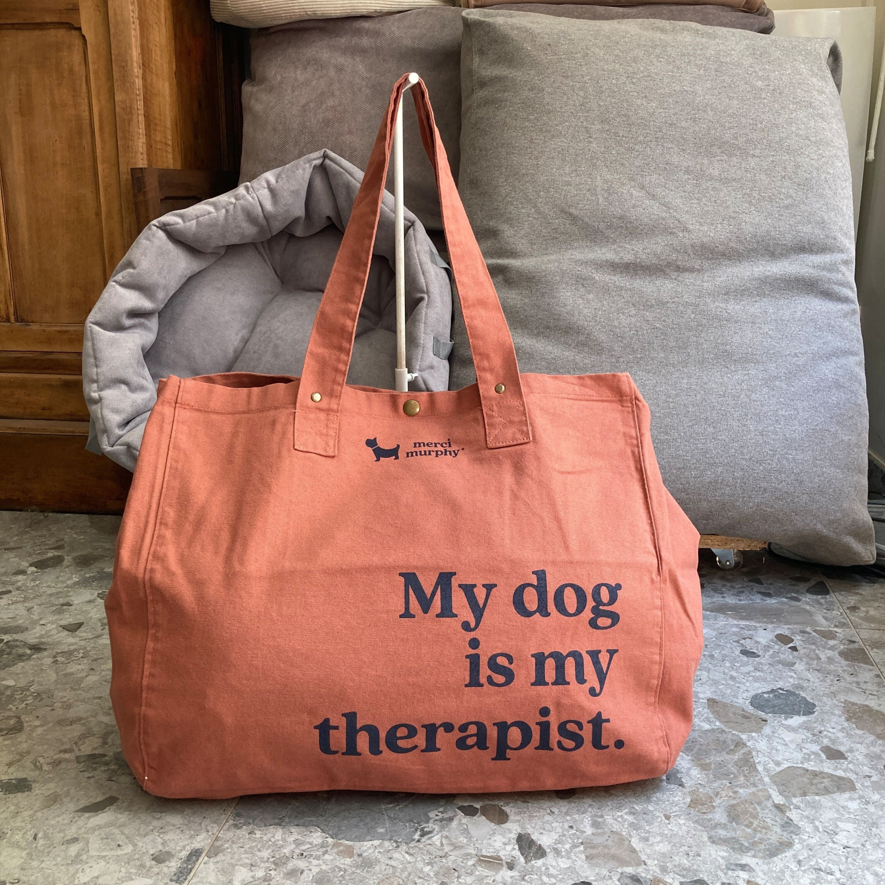Maxi cabas - rose - My dog is my therapist