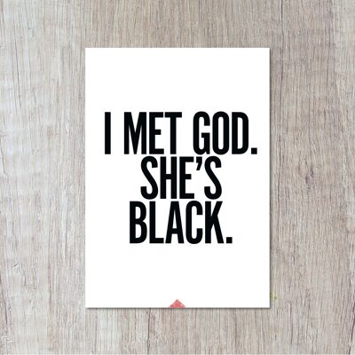 Conocí a Dios, ella es negra