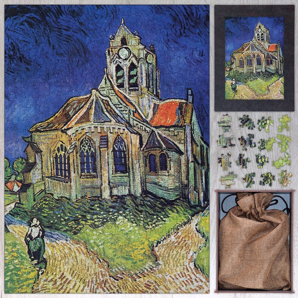 Wooden puzzle for adults - Van Gogh's The Church at Auvers