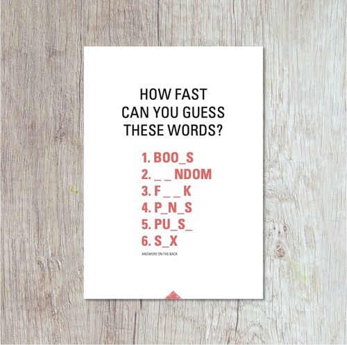 How Fast Can You Guess These Words?