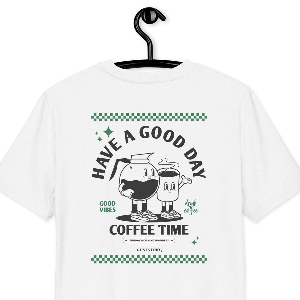 GUSTATORY Have A Good Day T-shirt ricamata in cotone biologico