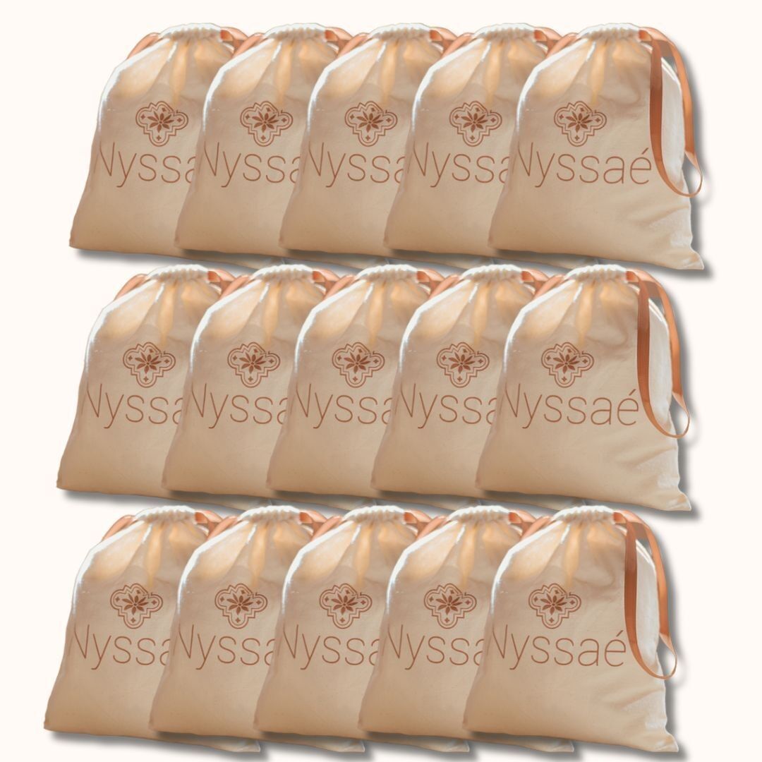 Set mit 15 Bio-Baumwolltaschen 18x25cm