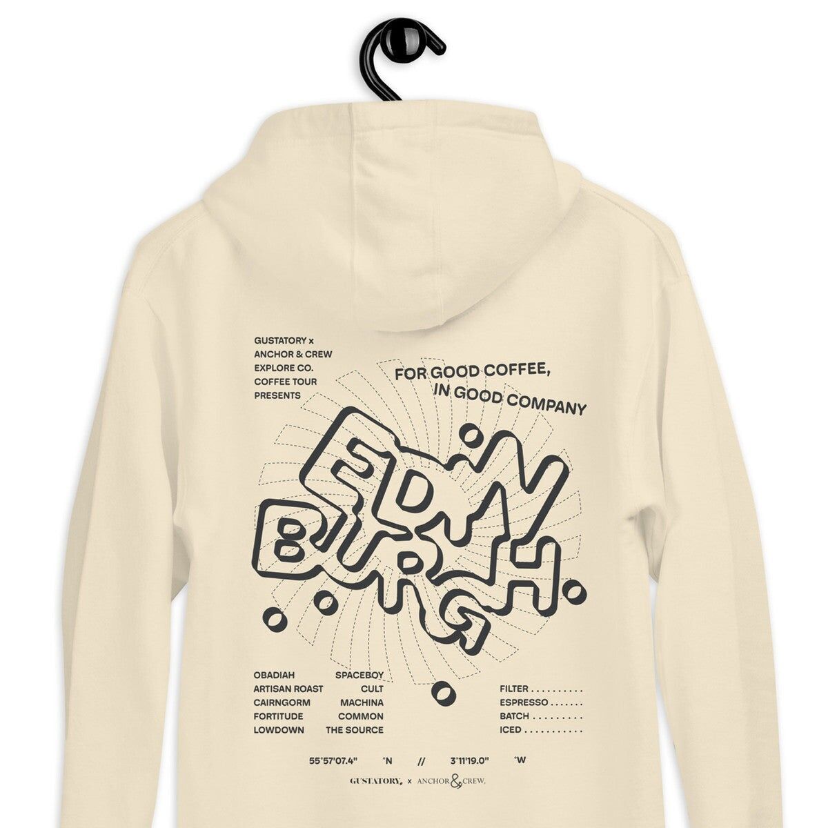 Sweat à capuche brodé en coton mélangé GUSTATORY Edinburgh Coffee Scene