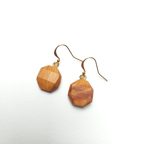 Boucles d'oreilles Tortuga en bois de If