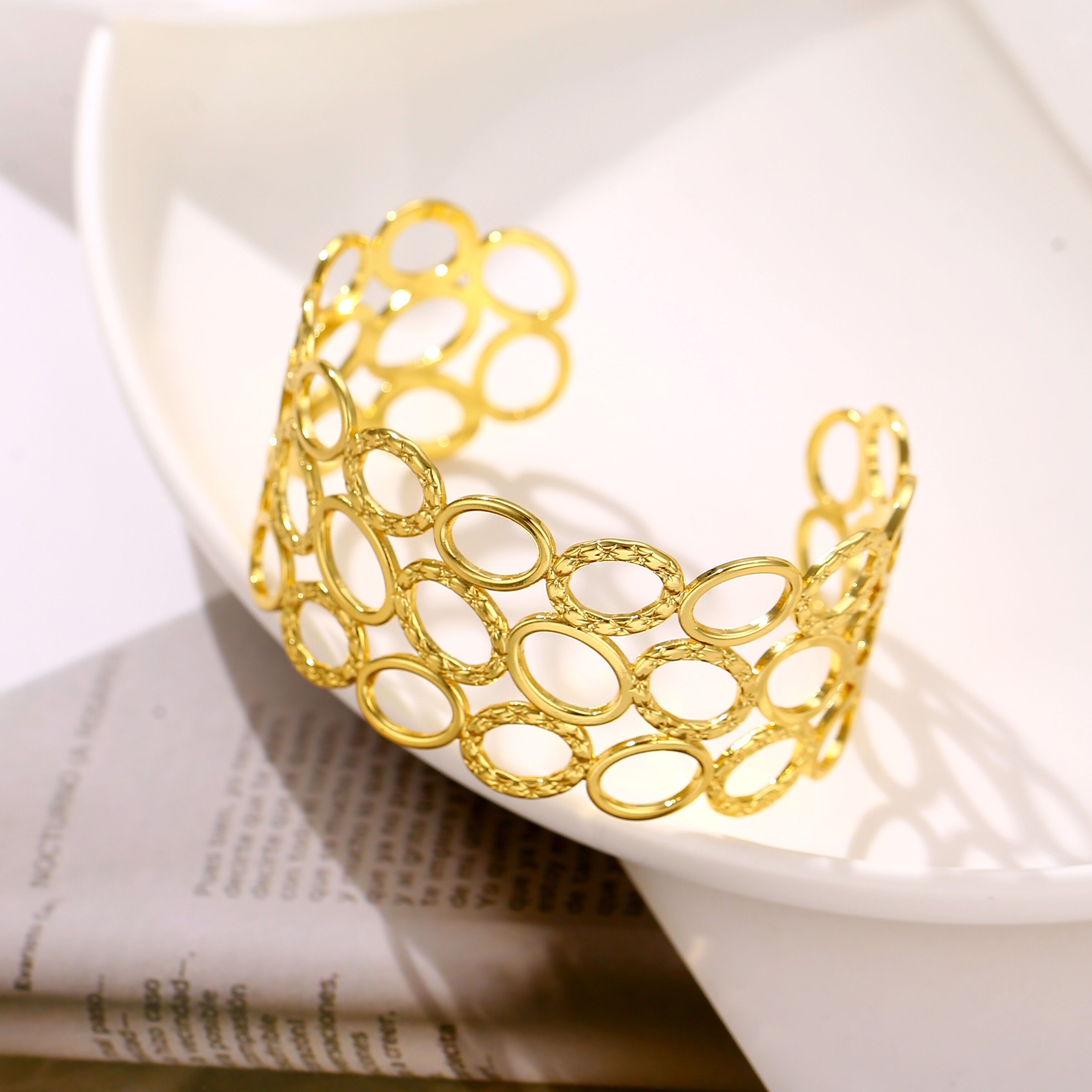 Bracciale rigido regolabile in acciaio inossidabile - BR110344OR