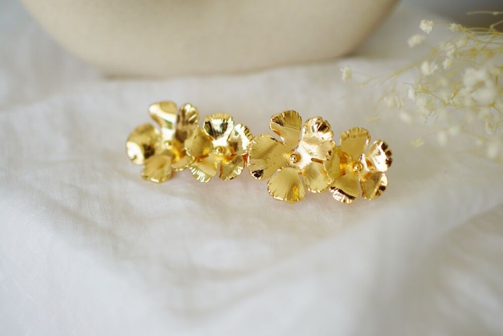 Mélusine hair clip with golden flowers