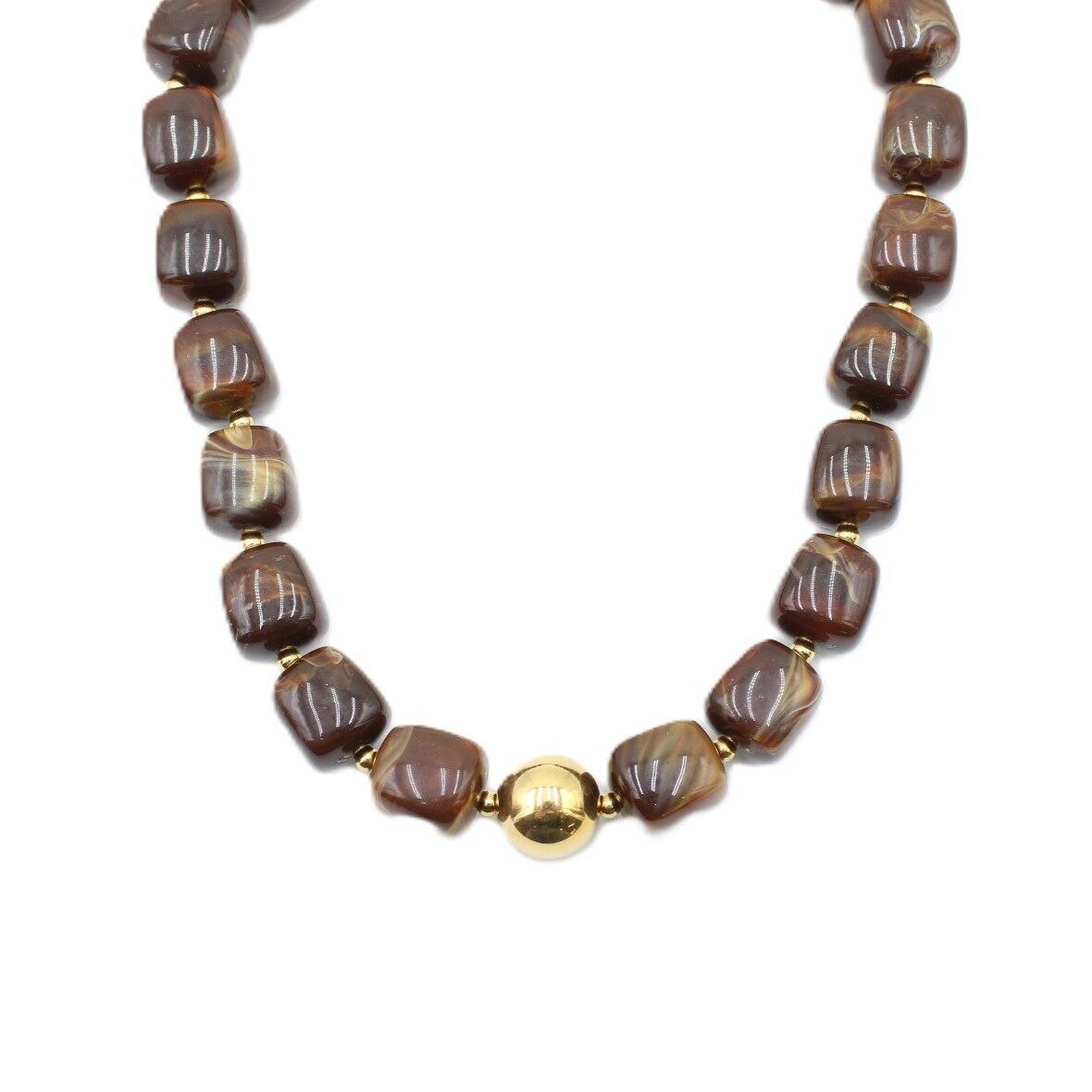 Collier résine et boule dorée