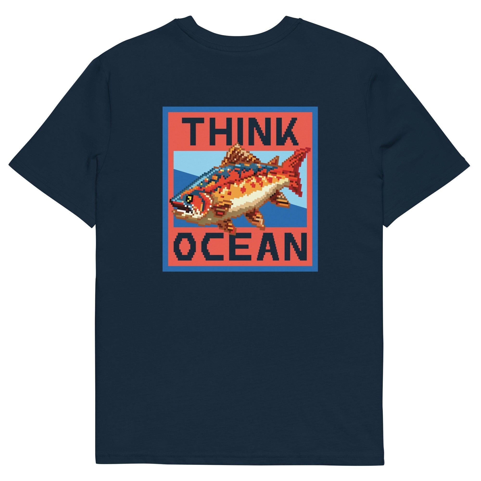 T-shirt en coton bio Think Ocean Fish Pixel Art