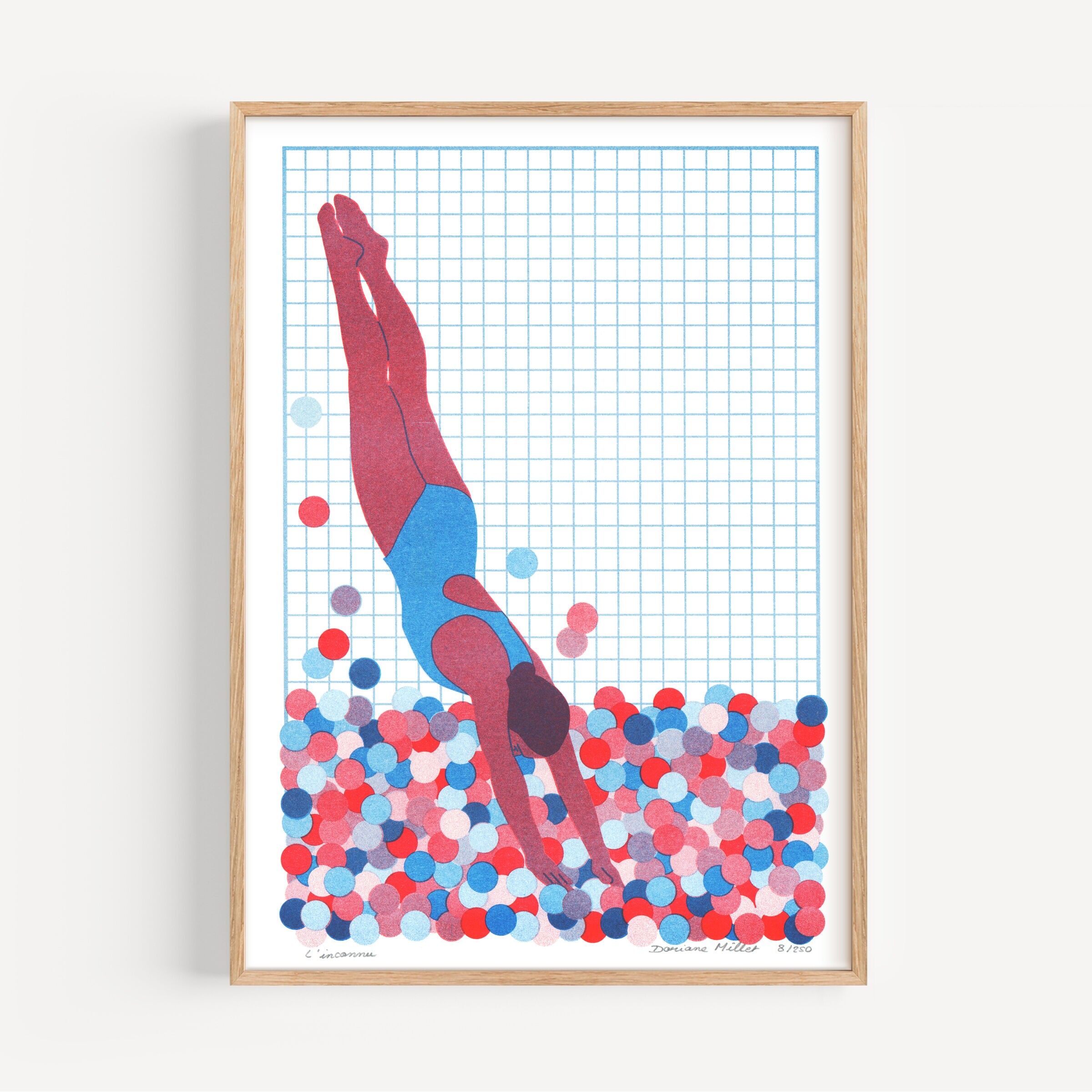 L'inconnu (version bleue) | Risographie A4 | Édition limitée signée