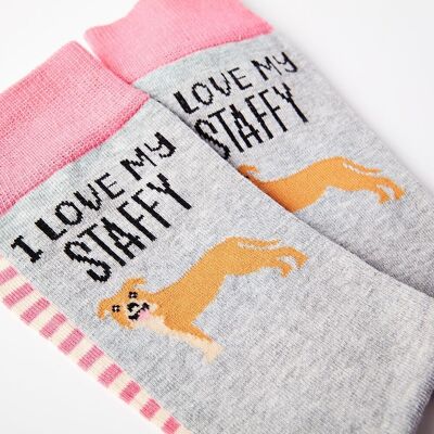 Unisex Ich liebe meine Staffy Socken