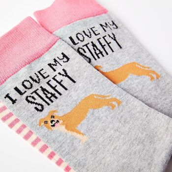 Chaussettes unisexes I Love My Staffy 1