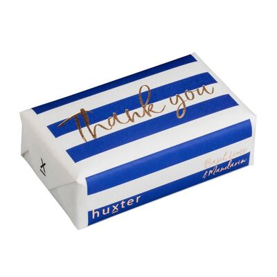Huxter Navy Stripes Rose Gold Thank you Wrapped Soap