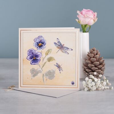 Pansies Greetings Card